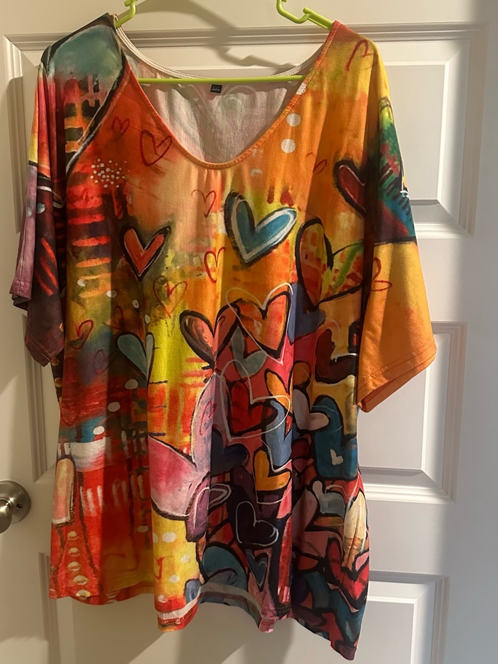 Colorful Heart Print Kids Top - Multicolor